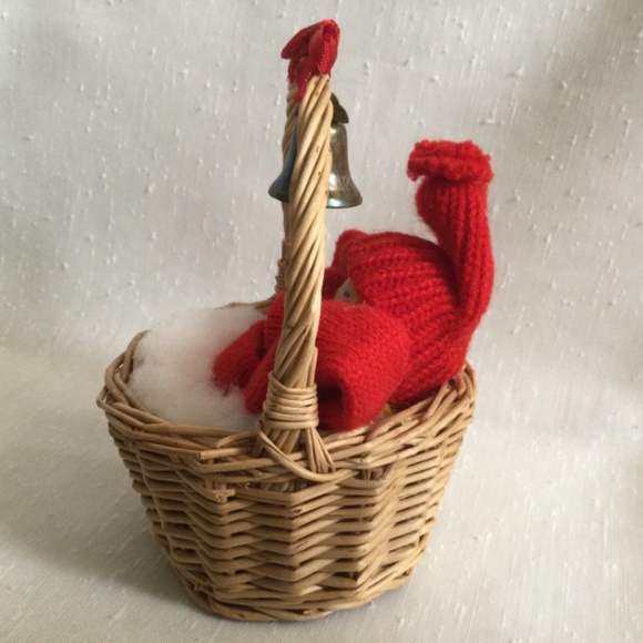 🎄🎅🎁Ljungstroms Sweden Handmade Mom Children Triplets Snow Basket Working Bell - Picture 5 of 9